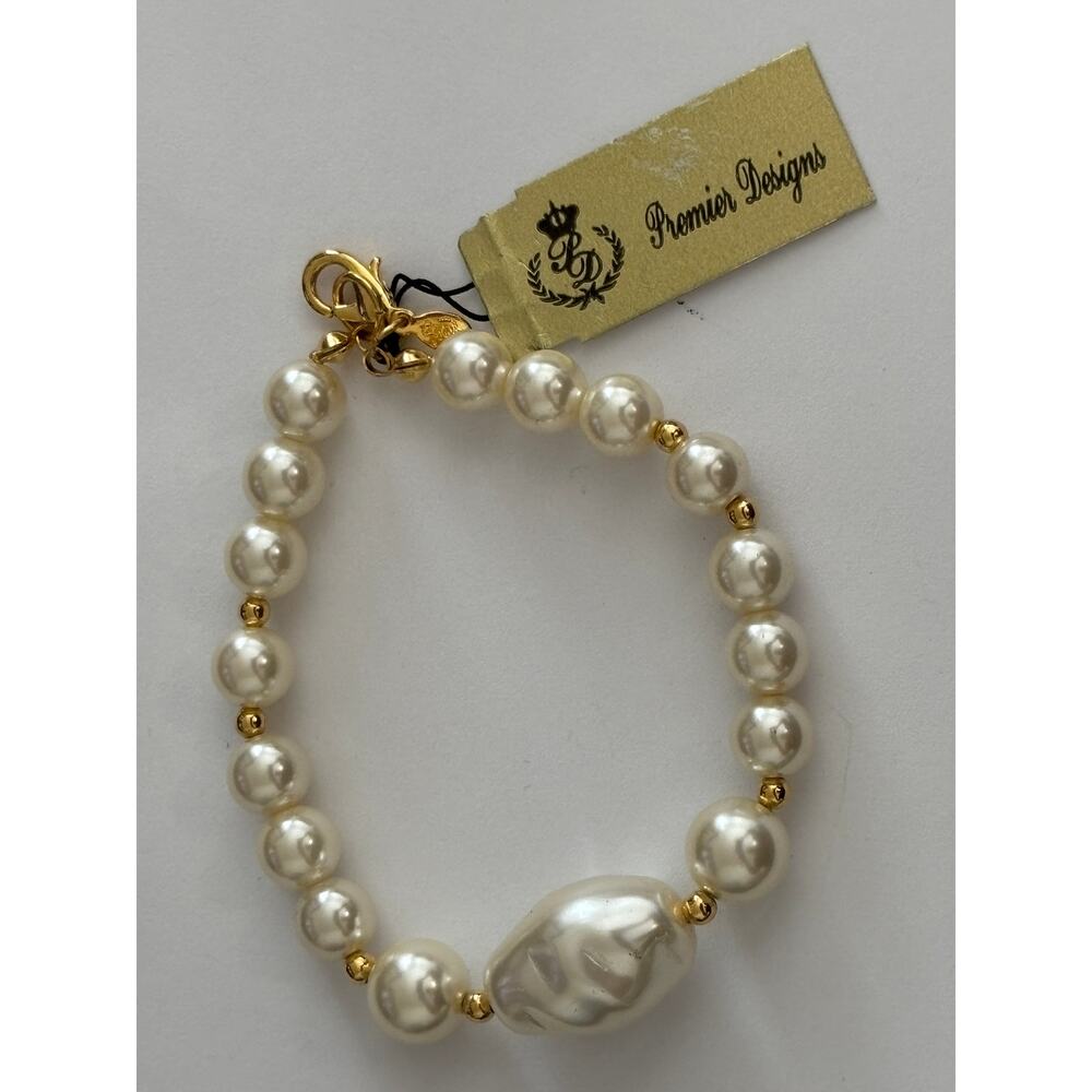 Premiere Designs 'Moonbeam' Faux Baroque Pearls Bracelet New